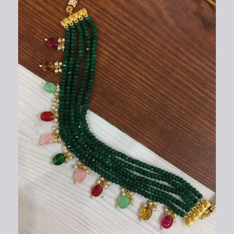 Multi-Colored Crystal Necklaces-Lalita Creation Gold Plated Pearl Choker Necklace