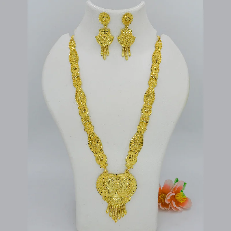 Gold-Plated Heart Necklaces-Mahavir Gold Plated Necklace Set