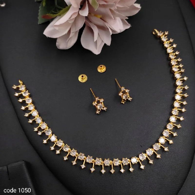 Designer Bead Necklaces-Aamrapali Gold Plated Austrian Stone Necklace Set