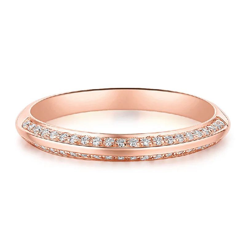 Wedding Rings with Diamonds-Wedding or eternity band in 14 carat rose gold