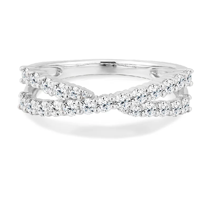 Designer Platinum Rings-Dress ring with 0.67 carats* of diamond simulants in 10 carat white gold