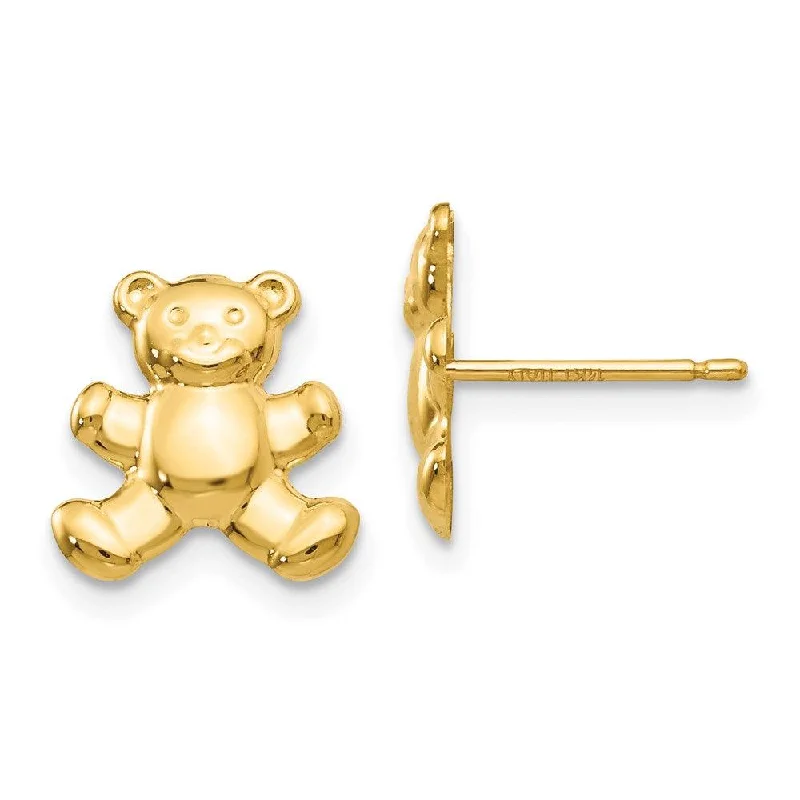 Cute Butterfly Earrings-14k Teddy Bear Post Earrings