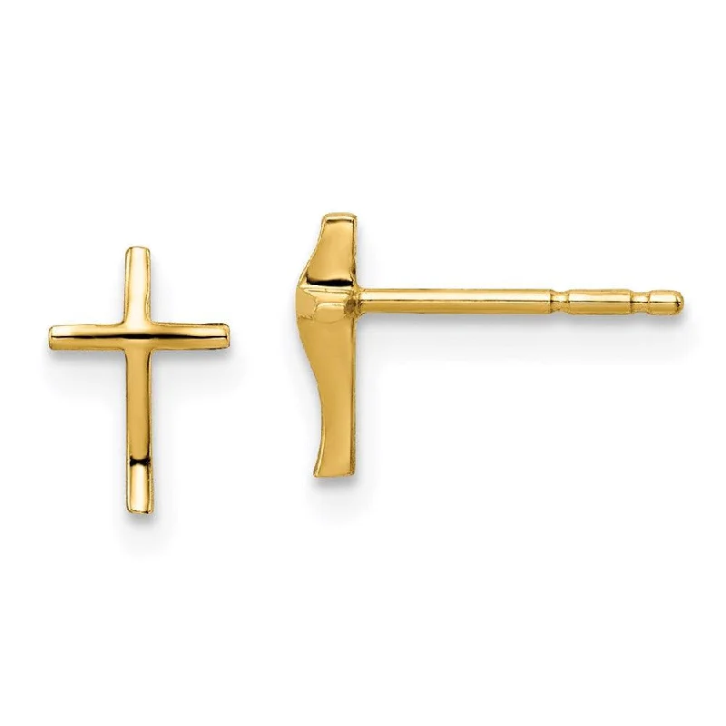 Artistic Earrings for Women-Madi K Kid's 14k  Cross Post Earrings