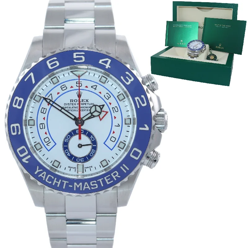 Stylish Smart Watches with Fitness Tracker-Copy of 2021 Rolex Yacht-Master 2 NEW MERC HANDS Steel Blue 116680 Watch Box