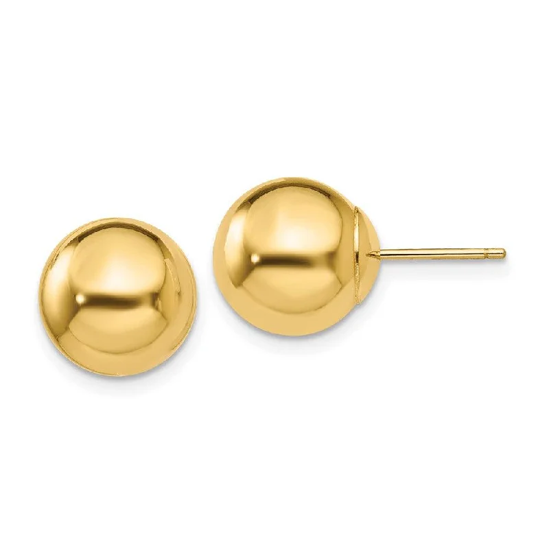 Silver Ear Cuffs-14k Polished 10mm Ball Post Earrings