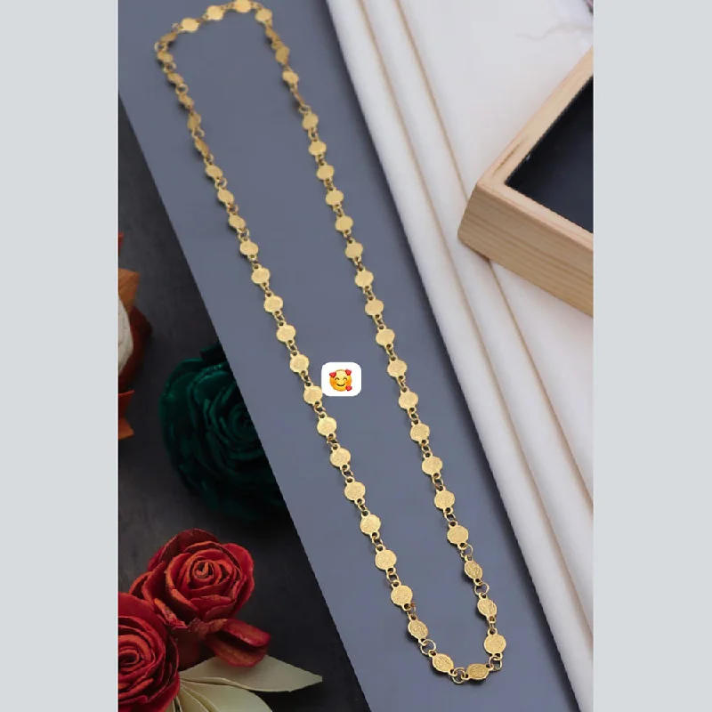 Simple Silver Necklaces-Pooja Bangles Gold Plated Long Necklace