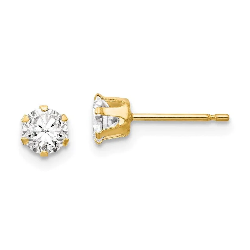 Artistic Drop Earrings-Madi K Kid's 14k  CZ Stud Post Earrings