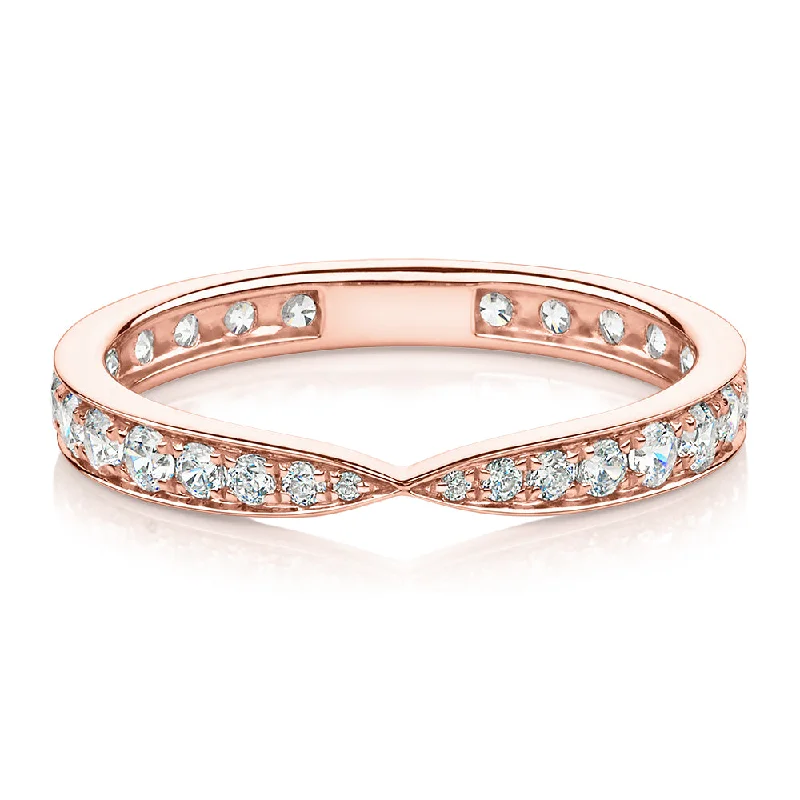 Fashion Rings for Women-All-rounder eternity band with 0.75 carats* of diamond simulants in 10 carat rose gold