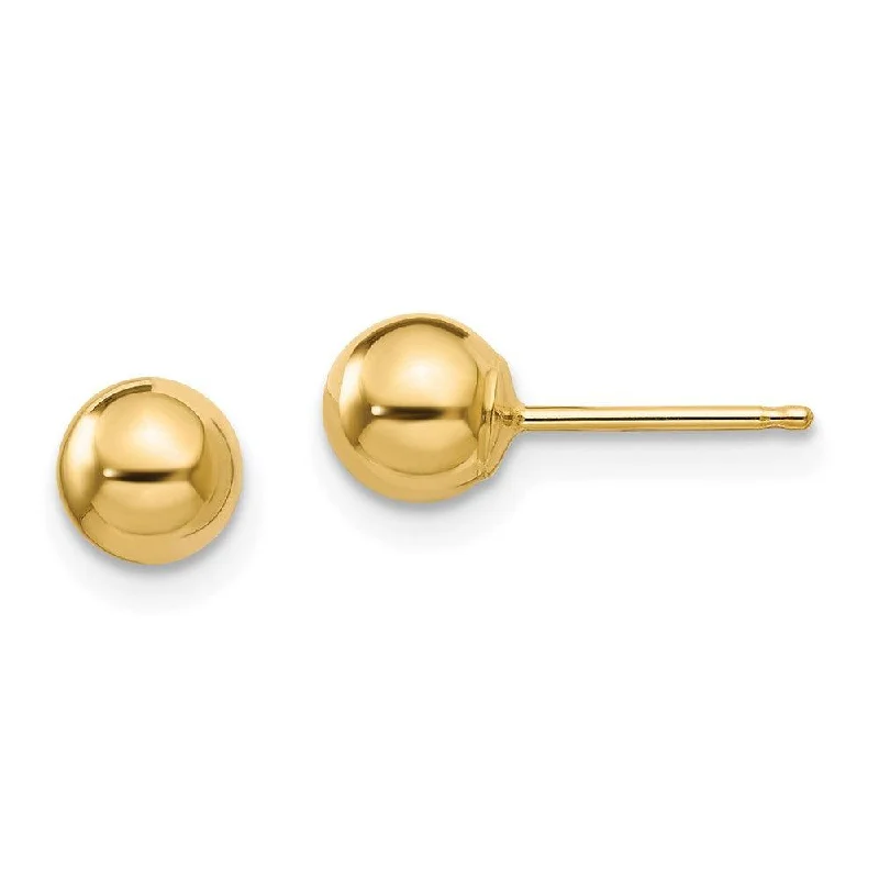 Handcrafted Earrings-Madi K Kid's 14k  Polished 5mm Ball Post Earrings