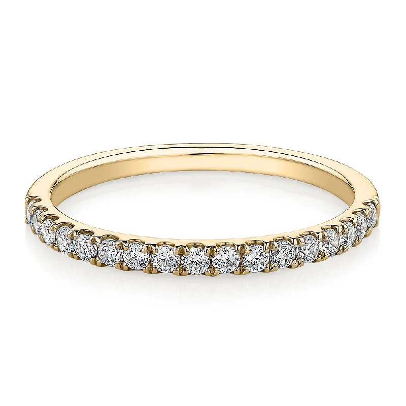 Fashion Rings for Women-Wedding or eternity band with 0.25 carats* of diamond simulants in 10 carat yellow gold