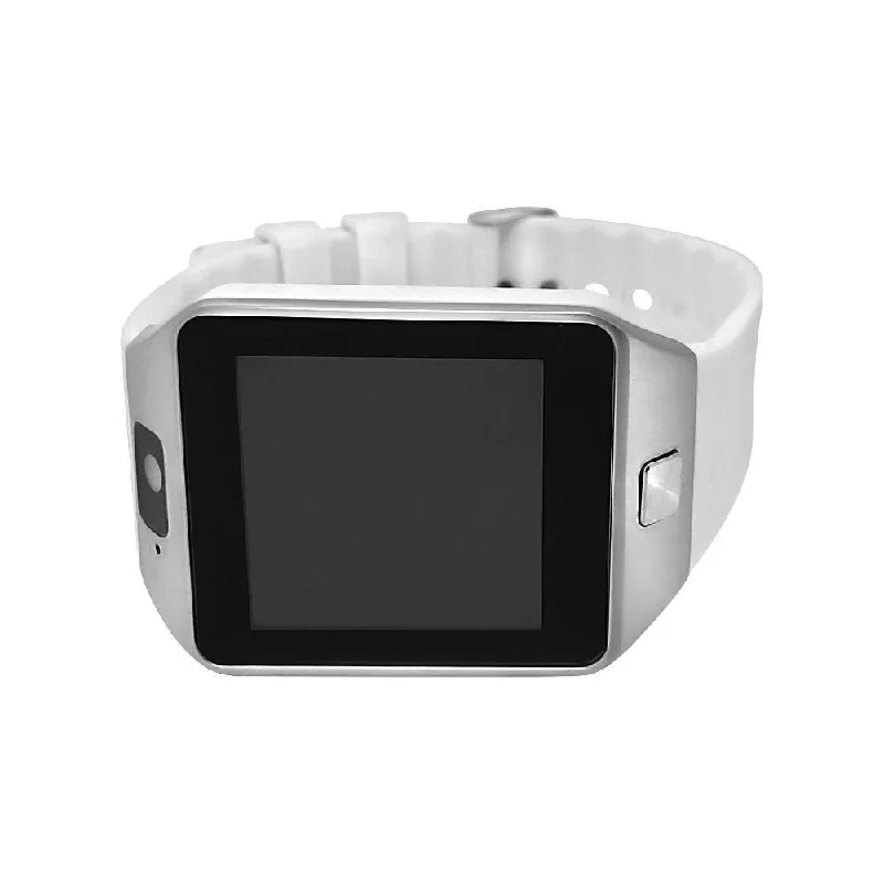 Digital Touchscreen Watches for Men-Smart Watch Silver Case White Band