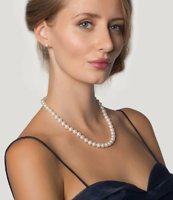 Gold-Plated Necklaces-Freshwater Pearl Necklace Grace Classic