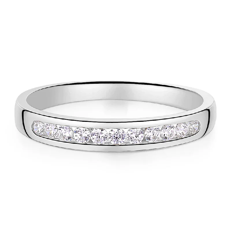 Stackable Rings for Women-Wedding or eternity band in 14 carat white gold