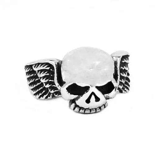 Unique Men's Wedding Bands-Stainless Steel Willie G Skull Ring