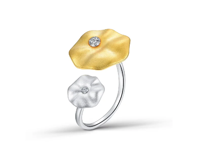 Simple Wedding Rings-Lotus Leaf's Morning Dew Ring