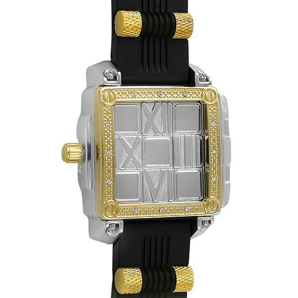 Luxury Women’s Watches with Diamonds-Slide Out Fashion Bling 2 tone Hip Hop Watch