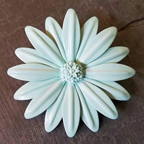 Elegant Silver Brooch for Bridesmaids-Large Seafoam Green Brooch