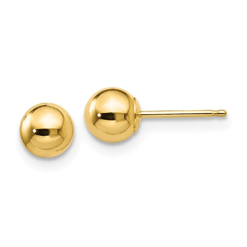 Luxury Hoop Earrings-14k Polished 5mm Ball Post Earrings