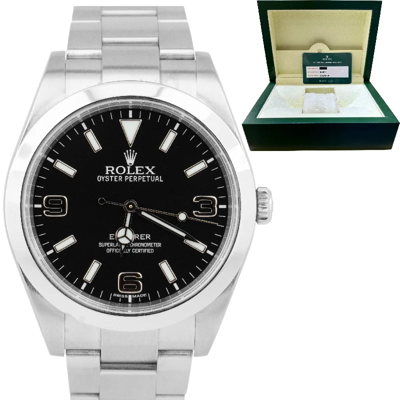 Sports Watches for Swimming-RSC 2022 Rolex Explorer I Black 39mm Stainless Steel MK1 Watch 214270 BOX