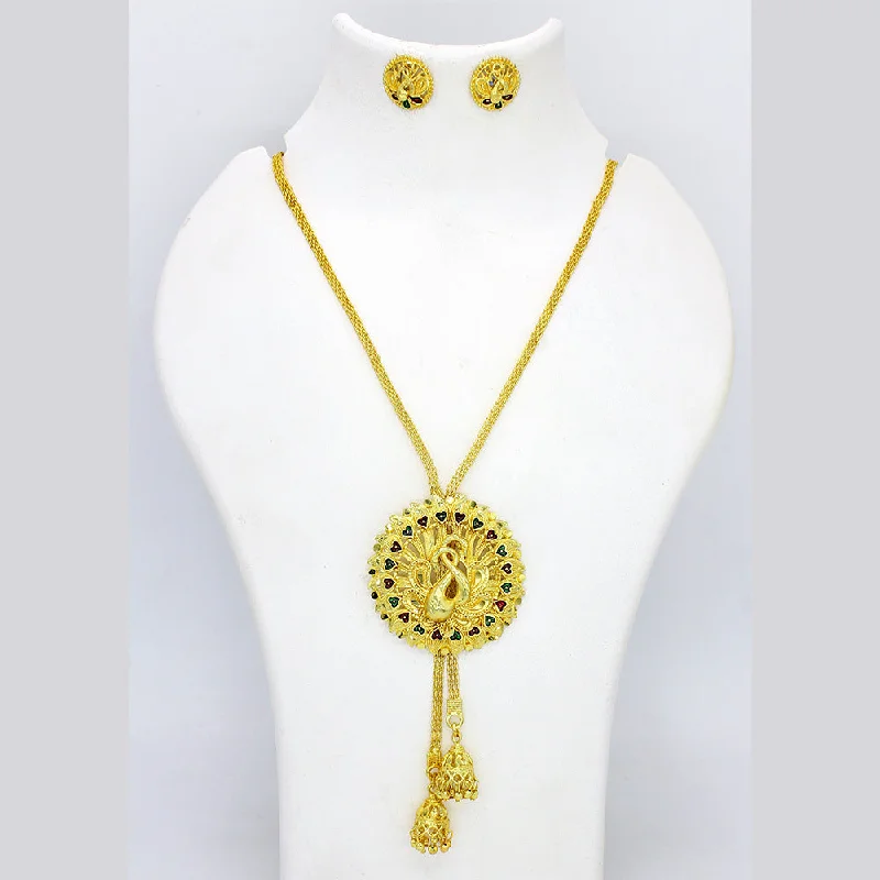 Vintage Necklace Sets-Mahavir Dye Gold Plated Long Necklace Set