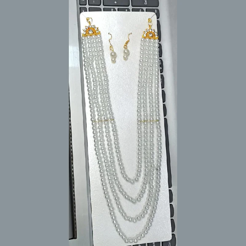 Gold Diamond Necklaces-Pooja Bangles Gold Plated Long Necklace Set