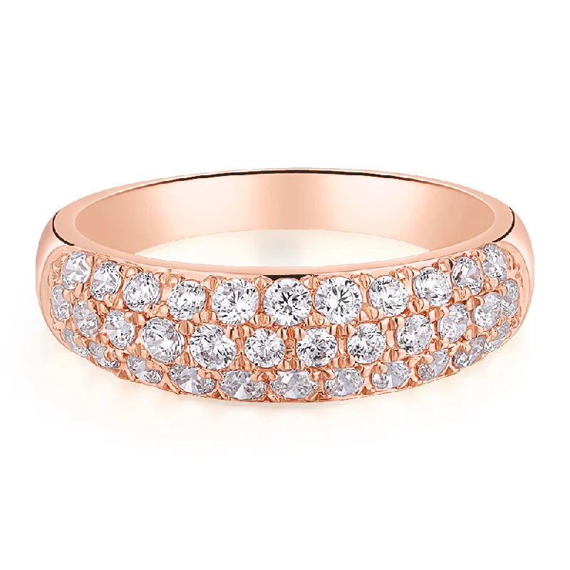 Promise Rings for Couples-Dress ring with 0.52 carats* of diamond simulants in 10 carat rose gold