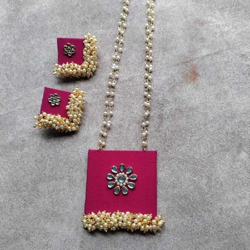 Fashionable Pendant Necklaces-Shrijicreation Handmade Gold Plated Long Necklace Set