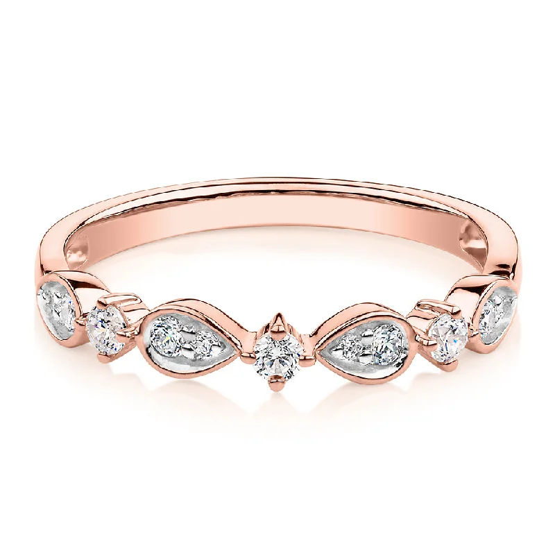 Personalized Infinity Rings-Wedding or eternity band with 0.33 carats* of diamond simulants in 10 carat rose gold