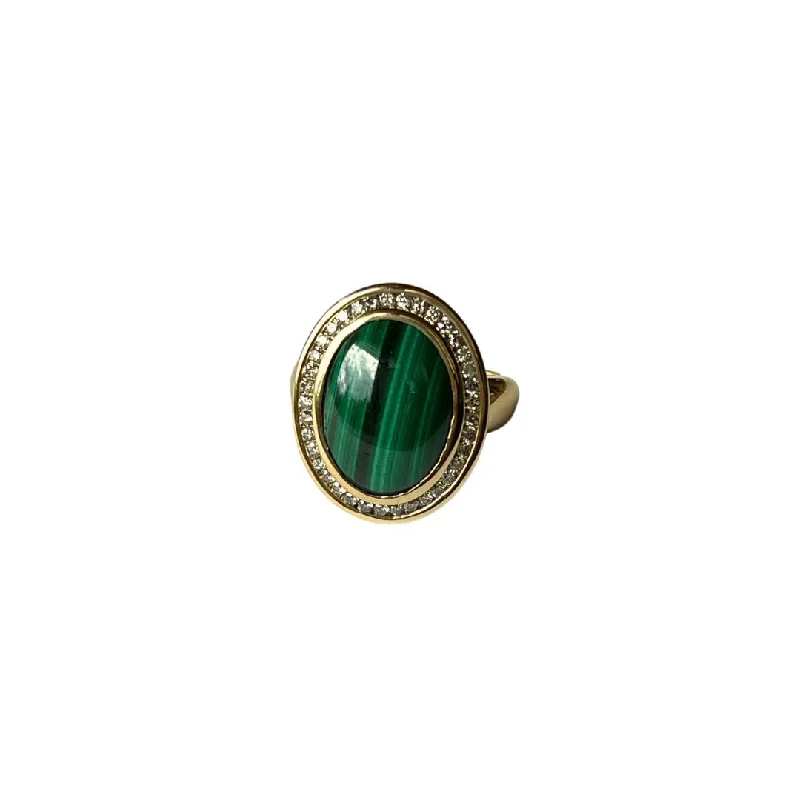 Modern Wedding Bands for Men-Malachite Attunement Ring