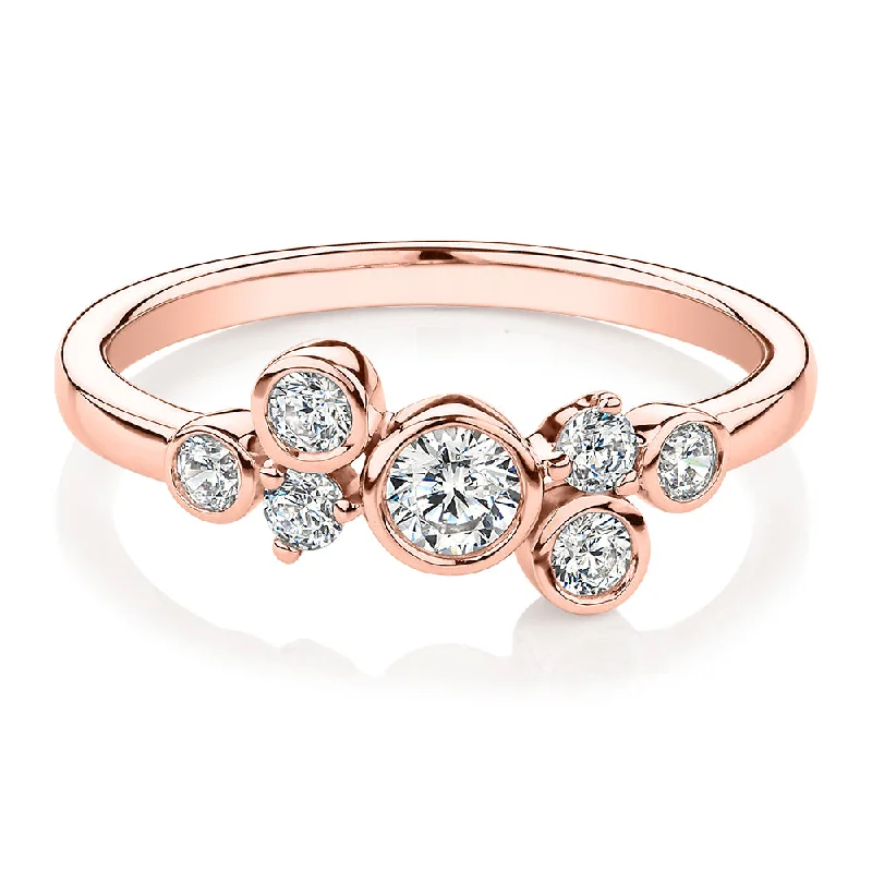 Birthstone Rings for Men-Dress ring with 0.39 carats* of diamond simulants in 10 carat rose gold