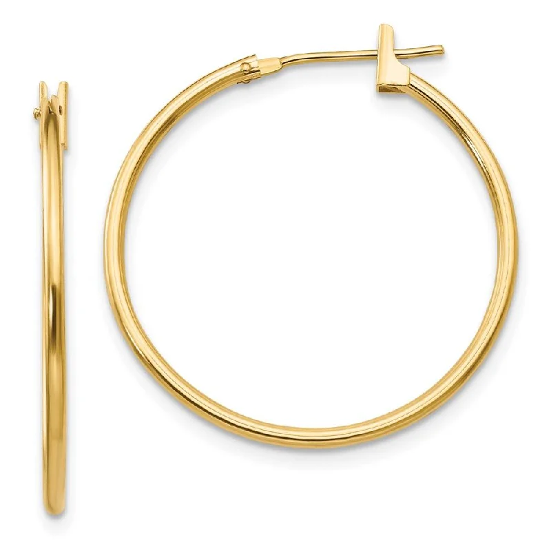 Elegant Gold Earrings-Madi K Kid's 14k  1mm Hoop Earrings