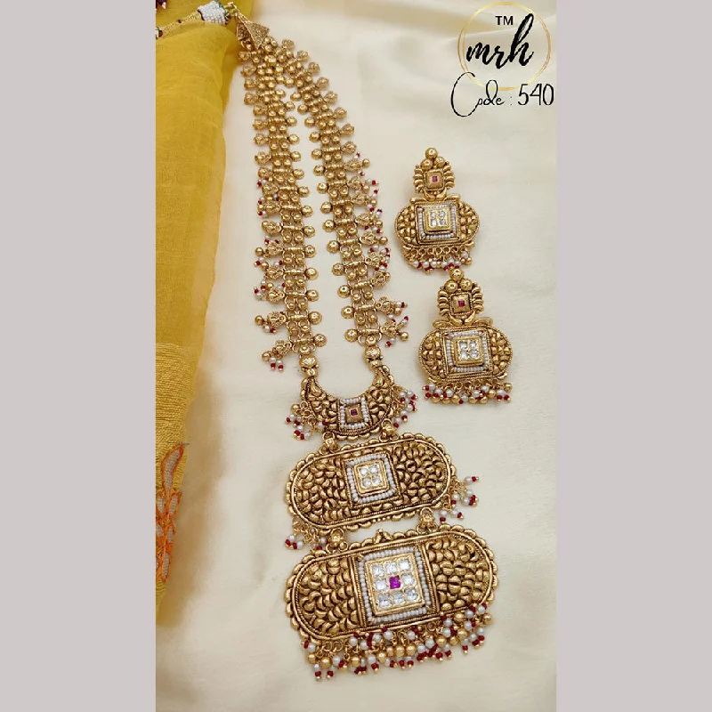 Multi-Colored Crystal Necklaces-Jewel Addiction Copper Gold Long Necklace Set