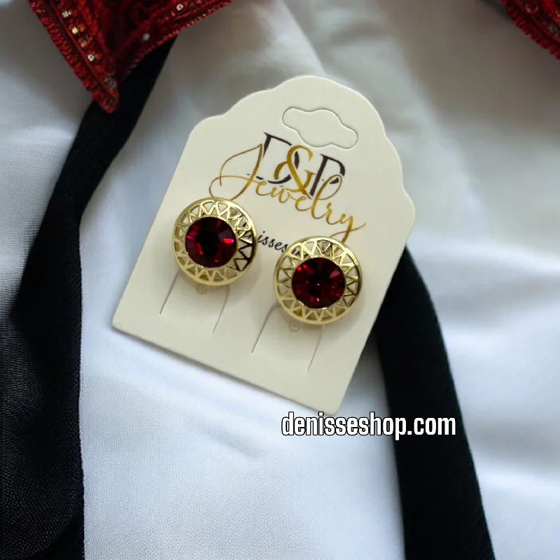 Funky Dangle Earrings-14K ELEGANT RED EARRINGS E465