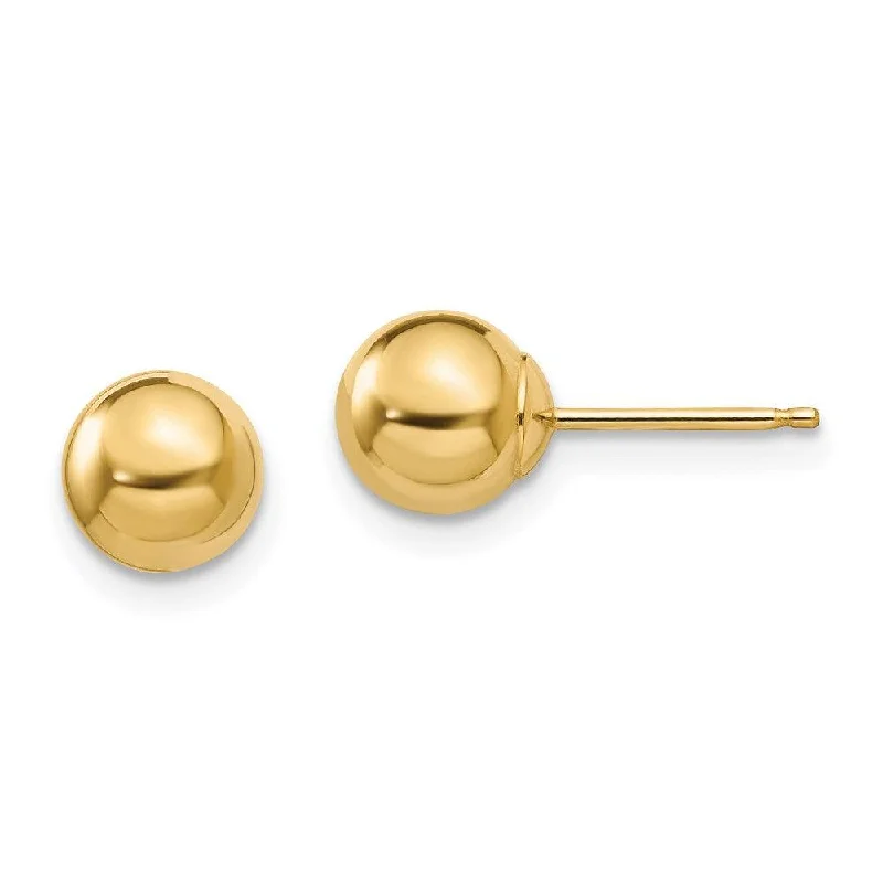 Silver Ear Cuffs-Madi K Kid's 14k  Polished 6mm Ball Post Earrings