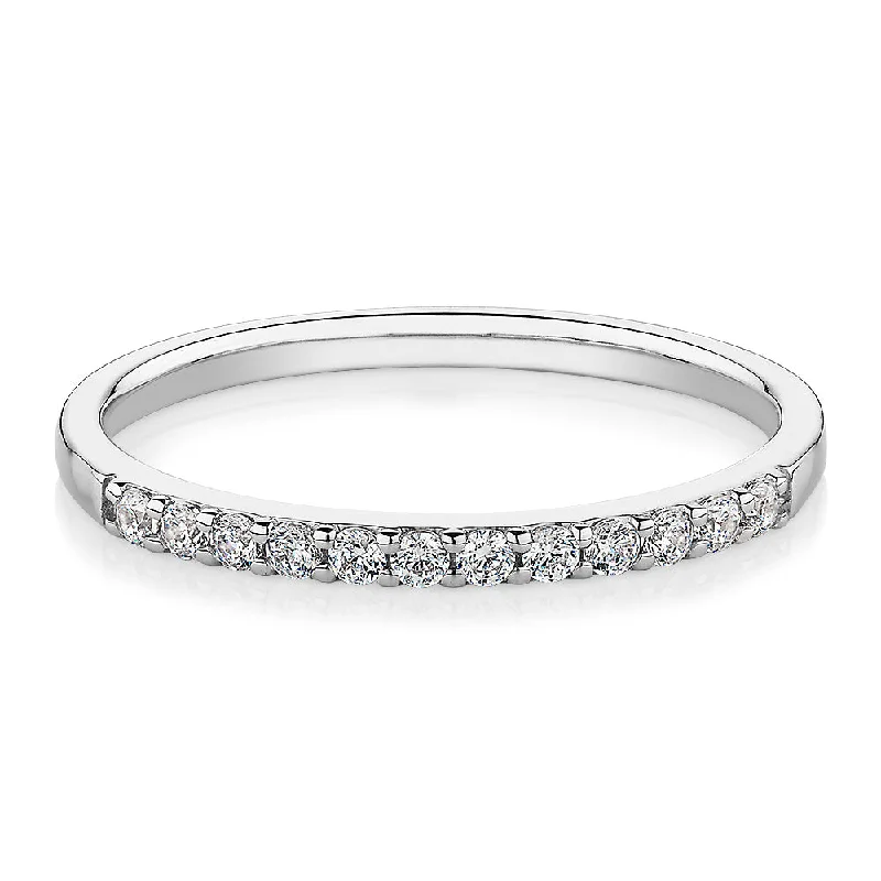 Luxury Wedding Bands-Wedding or eternity band in 14 carat white gold