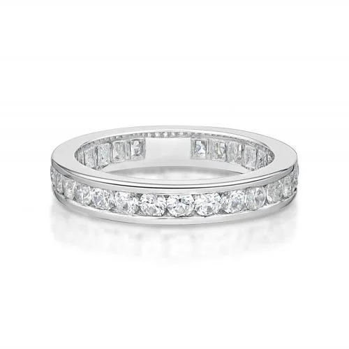 Sterling Silver Rings for Women-All-rounder eternity band with 1.56 carats* of diamond simulants in 14 carat white gold